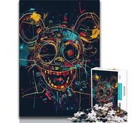 Puzzles pour Adolescents 1000 pièces Style Basquiat pour Adultes, Anti-Stress, séjour, Tue Le Temps, Interaction Parent-Enfant (Taille 75x50cm)