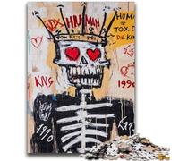 Puzzles pour Adolescents 1000 pièces Style Basquiat Roi Squelette pour et à partir de 14 Ans Jouets de Jeu Car C'est idéal comme Cadeau pour Toute la Famille 38x26cm