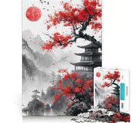 Puzzles pour Adolescents 1000 pièces Style Chinois Traditionnel Encre pièces à emboîtement précis Jeu de logique Amusant et Silencieux idéal pour Un Anniversaire ou Une activité Artistique (50x75cm)