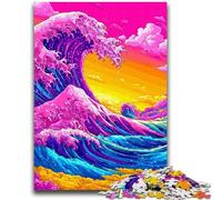 Puzzles pour Adolescents 1000 pièces Style Japonais Vagues Jeu Stimulant et Jeu Familial est idéal comme Cadeau pour Toute la Famille 50x75cm