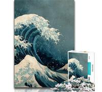 Puzzles pour Adolescents 1000 pièces Style Japonais Vagues, Jeux éducatifs décoration de la Maison adapté à la décoration de Bureau 38x26cm