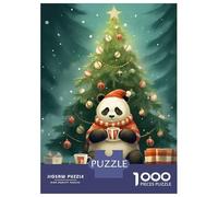 Puzzles pour Adolescents 1000 Pièces Sweet Xmas Tea Panda Puzzles pour Adultes Jeux Relaxants Analyse Et Logique Difficulté Et Défi 70x50cm/1000pcs