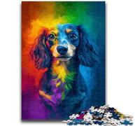 Puzzles pour Adolescents 1000 pièces Teckel Aquarelle pour Jeu éducatif, défi, Jouet, Offre à Offrir en Cadeau pour Toute la Famille 50x75cm