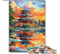 Puzzles pour Adolescents, 1000 pièces, Temple Antique Japonais, Jouets Anti-Stress, Cadeaux d'anniversaire Uniques pour Les 14 Ans et Plus (Taille 26x38cm)