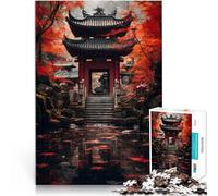 Puzzles pour Adolescents 1000 pièces Temple de Paysage Japonais Jouet éducatif d'apprentissage Jeu de défi Unique 38x26cm