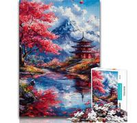 Puzzles pour Adolescents 1000 pièces Temples Japonais, Aide Le Cerveau à exercer des Jouets addictifs pour cultiver la Patience et améliorer la mémoire (38x26cm)