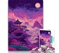 Puzzles pour Adolescents 1000 pièces Temples Japonais, Anti-Stress, défi Difficile, Chaque pièce est Unique - Jeu Familial Stimulant et Amusant (75x50cm)