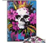 Puzzles pour Adolescents 1000 pièces, tête de Mort Style Basquiat, Jeux éducatifs, décoration d'intérieur, idéal comme Cadeau pour Toute la Famille (Taille 26x38cm)
