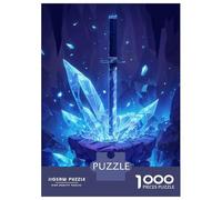 Puzzles pour Adolescents 1000 Pièces The Crystalize Sword Puzzles pour Adolescents Jeux Relaxants Cadeau d'anniversaire pour Les Amateurs De Jeux 38x26cm/1000pcs