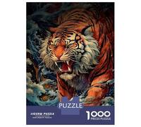 Puzzles pour Adolescents 1000 Pièces The Great Tiger Wave Puzzle pour Adultes - Jouets Anti-Stress - Décoration Intérieure - Cadeaux Anti-Stress 52x38cm/1000pcs
