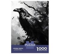 Puzzles pour Adolescents 1000 Pièces The Raven Monochromatic Puzzles pour Adultes, Jouets À Monter Soi-même, Analyse Et Logique, Activités Ludiques À La Maison, 70x50cm/1000pcs