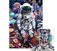 Puzzles pour Adolescents 1000 pièces thème Astronaute rétro Puzzles Adultes Jeux relaxants Assemblage de Motifs Cadeaux de Noël ou d'anniversaire (Taille 38x52cm)