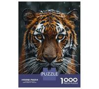Puzzles pour Adolescents 1000 Pièces Tiger Portrait in The Rain Puzzle Jeu Familial Décoration Parfaite Cadeaux Uniques pour Anniversaire Et Noël 52x38cm/1000pcs