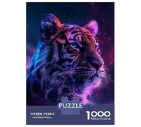 Puzzles pour Adolescents 1000 Pièces Tiger Space Animal Puzzle pour Adultes Jeux Relaxants Vacances À La Maison Passer Le Temps Difficile À Compléter 52x38cm/1000pcs