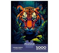 Puzzles pour Adolescents 1000 Pièces Tiger Tropical Pixel Art Puzzle pour Adultes Jouet Décoration Murale Défi Difficile Est Idéal comme Cadeau 52x38cm/1000pcs