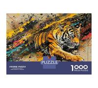 Puzzles pour Adolescents 1000 Pièces Tiger Wall Art Print-6 Puzzles pour Adolescents Jeux Relaxants Course De Vitesse Manuelle Est Idéal comme Cadeau 38x26cm/1000pcs