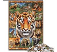 Puzzles pour Adolescents 1000 pièces Tigre Collage Jeux éducatifs Décoration de la Maison Jeu éducatif pour Anniversaire, Noël 26x38cm