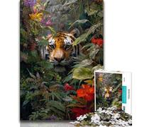 Puzzles pour Adolescents 1000 pièces Tigre de la Jungle, Anti-Stress, défi Difficile, Chaque pièce est Unique - Jeu Familial Stimulant et Amusant 38x26cm