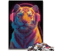 Puzzles pour Adolescents 1000 pièces Tigre Portant Un Casque 1000 pièces pour Adultes, idéal comme Cadeau pour Toute la Famille Convient aux Enfants de 14 Ans et Plus (50x75cm)