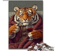 Puzzles pour Adolescents 1000 pièces Tigre sur Le canapé, Jouets éducatifs, Anti-Stress, pour renforcer l'amour Entre Couples (Taille 26x38cm)