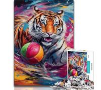 Puzzles pour Adolescents 1000 pièces Tigres Animaux, Jeux éducatifs, décoration d'intérieur, idéal comme Cadeau pour Toute la Famille (75x50cm)