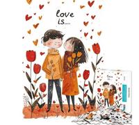Puzzles pour Adolescents 1000 pièces Tomber Amoureux Saint-Valentin pour la Saint-Valentin Noël Améliore la mémoire Jouet Anti-Stress Convient aux 14 Ans et Plus (38x52cm)