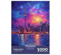 Puzzles pour Adolescents 1000 Pièces Toronto Skyline at Sunset Puzzles pour Adultes Jeu De Réflexion Décoration Intérieure Interaction Parent-Enfant 70x50cm/1000pcs