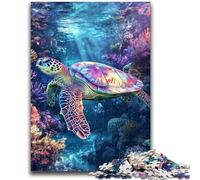 Puzzles pour Adolescents 1000 pièces Tortue de mer Convient aux 14 Ans et Plus Jeu Stimulant Excellent Cadeau pour Les Jeux 50x75cm
