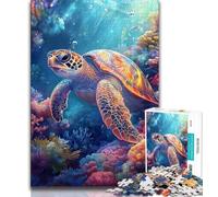 Puzzles pour Adolescents 1000 pièces Tortue Fantastique, Jeux éducatifs, décoration d'intérieur, Cadeau d'anniversaire, Art Mural (75x50cm)