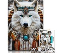 Puzzles pour Adolescents 1000 pièces Totem du Loup 1000 pièces, Jeux d'activités familiales stimulants, Jouet de Bricolage pour décoration Murale de la Maison, Cadeaux (Taille 75x50cm)