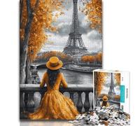 Puzzles pour Adolescents 1000 pièces Tour Eiffel Puzzle Adulte Staycation Kill Time avec pièces entièrement emboîtables de Formes aléatoires 75x50cm