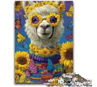 Puzzles pour Adolescents 1000 pièces Tournesol Alpaga Aidez Le Cerveau à exercer Jouets addictifs pour cultiver la Patience Convient aux Couples 50x75cm