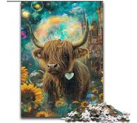 Puzzles pour Adolescents 1000 pièces Tournesol Yak, pour et à partir de 14 Ans Jouets éducatifs d'apprentissage Jeux familiaux Cadeau d'anniversaire (Taille 26x38cm)