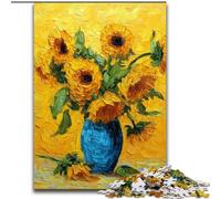 Puzzles pour Adolescents 1000 pièces Tournesols dans Un Vase, Aide Le Cerveau à exercer des Jouets addictifs pour cultiver la Patience et améliorer la mémoire (Taille 50x75cm)