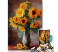 Puzzles pour Adolescents 1000 pièces Tournesols dans Un Vase, Jeux éducatifs, décoration d'intérieur, idéal comme Cadeau pour Toute la Famille (38x26cm)