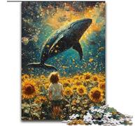 Puzzles pour Adolescents 1000 pièces Tournesols et Baleines, pour stimuler Le Cerveau, Jouets addictifs pour cultiver la Patience, décoration Parfaite (Taille 26x38cm)