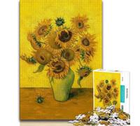 Puzzles pour Adolescents 1000 pièces Tournesols Night Sky, pour Jeu éducatif, défi, Cadeau d'anniversaire, décoration Murale 38x26cm