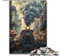 Puzzles pour Adolescents 1000 pièces Train à Vapeur, Jouets Anti-Stress, Cadeaux d'anniversaire et Cadeaux Uniques pour Les 14 Ans et Plus (Taille 50x75cm)
