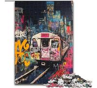 Puzzles pour Adolescents 1000 pièces Train Style Basquiat, pour et à partir de 14 Ans Jouets éducatifs d'apprentissage Jeux de Famille Cadeau d'anniversaire (Taille 26x38cm)