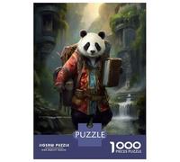 Puzzles pour Adolescents 1000 Pièces Travel Guide Panda Puzzles pour Adultes Jeu De Réflexion Décoration Intérieure Interaction Parent-Enfant 38x26cm/1000pcs
