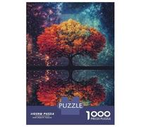 Puzzles pour Adolescents 1000 Pièces Tree Reflection in Starry Sky Puzzles pour Adolescents, Jouet, Décoration Murale, Décoration Intérieure, Interaction Parent-Enfant 70x50cm/1000pcs