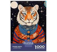 Puzzles pour Adolescents 1000 Pièces Tribal Animal Art 10 Tiger Puzzle Jeu Manuel pour S'amuser en Famille Cadeaux Uniques pour Anniversaire Et Noël 70x50cm/1000pcs
