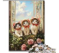 Puzzles pour Adolescents 1000 pièces Trois Chatons, activité familiale pour renforcer l'amour Entre Couples à partir de 14 Ans 26x38cm