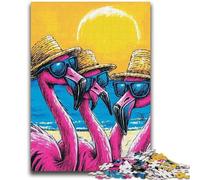 Puzzles pour Adolescents 1000 pièces Trois Flamants Roses Difficile à réaliser, mais Amusant et Humoristique Cadeau d'anniversaire, Cadeaux, décoration Murale 38x26cm