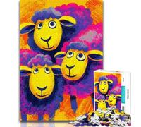 Puzzles pour Adolescents 1000 pièces Trois Moutons, Anti-Stress, défi Difficile, décoration d'intérieur Unique et Cadeaux 38x26cm