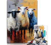 Puzzles pour Adolescents 1000 pièces Trois Moutons, Jouets éducatifs, Anti-Stress, Cadeaux d'anniversaire Uniques (75x50cm)