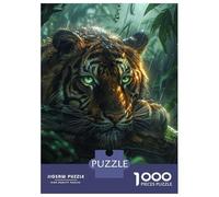 Puzzles pour Adolescents 1000 Pièces Tropical Rain Forest Tiger Puzzle Anti-Stress, Découpe De Précision, Cadeau d'anniversaire Unique 38x26cm/1000pcs