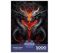 Puzzles pour Adolescents 1000 Pièces Twin Devil Dragon Puzzles pour Adultes Jeux Amusants pour S'amuser en Famille Idéal comme Cadeau 52x38cm/1000pcs