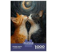 Puzzles pour Adolescents 1000 Pièces Two Cats Puzzle pour Adultes Jouets Anti-Stress Améliore La Mémoire Cadeaux Anti-Stress 70x50cm/1000pcs