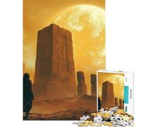 Puzzles pour Adolescents 1000 pièces Un Astronaute Solitaire découvre Un Stonehenge Ancien et Magique sur Une planète mystérieuse Puzzle 1000 pièces Décoration intérieure Jouets Analyse et logique